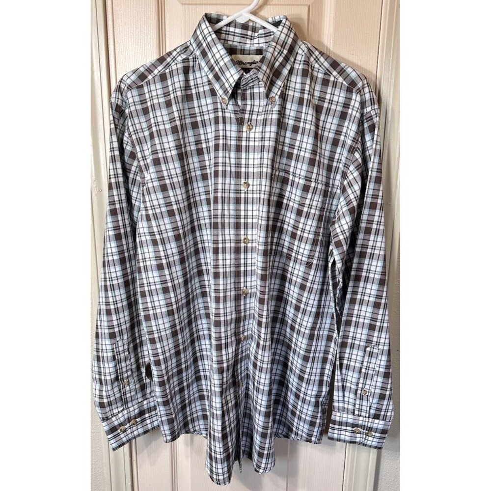 NWT Wrangler Riata Mens Small Plaid Long Sleeve Western Cowboy Shirt